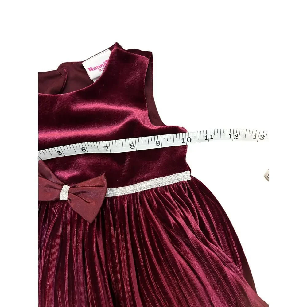 Nanette Kids maroon‎ velvet dress size 18 months